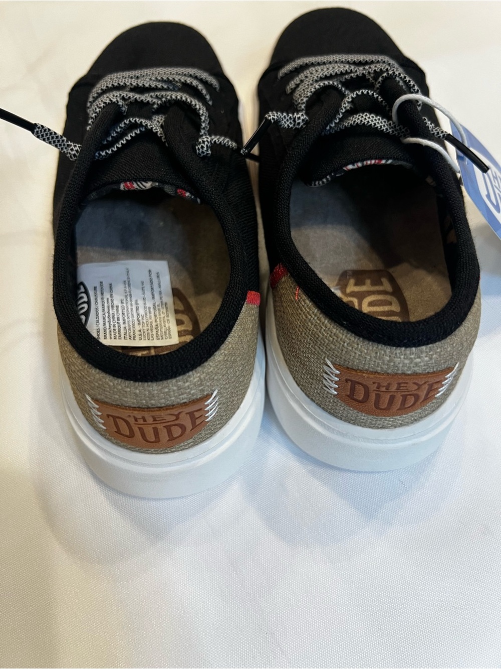 NWT Hey Dude Cody W Craft Black Canvas 
 Sneakers Size 5 - Picture 6 of 12